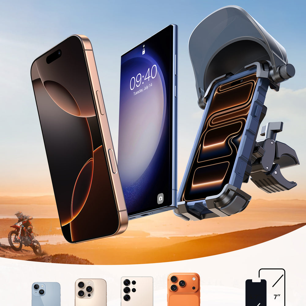 Suporte de Telemóvel com Viseira Solar – Para Bicicleta, Trotinete e Moto