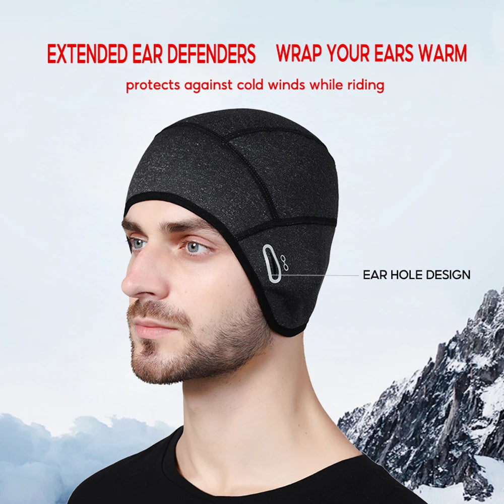 Gorro de Inverno para Ciclismo | Polar, Proteção de Orelhas, Antivento, 48g
