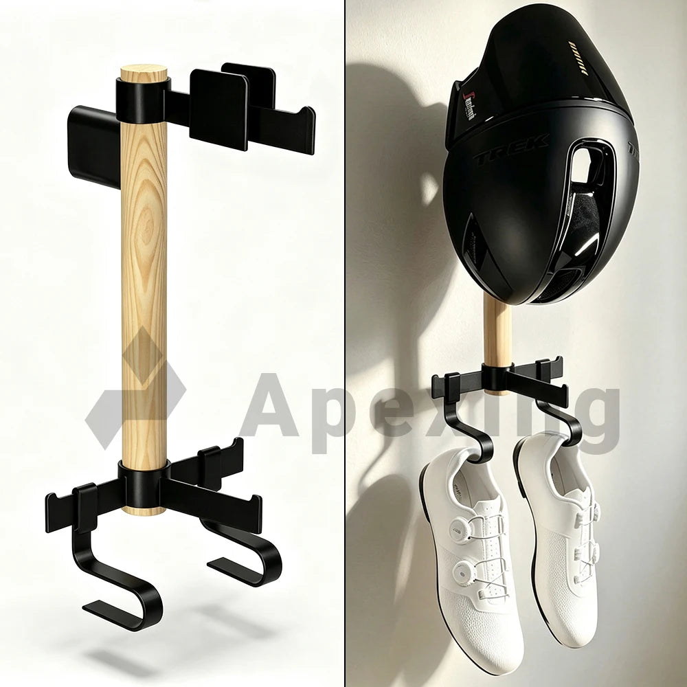Suporte de Parede A1 para Equipamento de Ciclismo | Madeira, 3kg, 3 Configurações