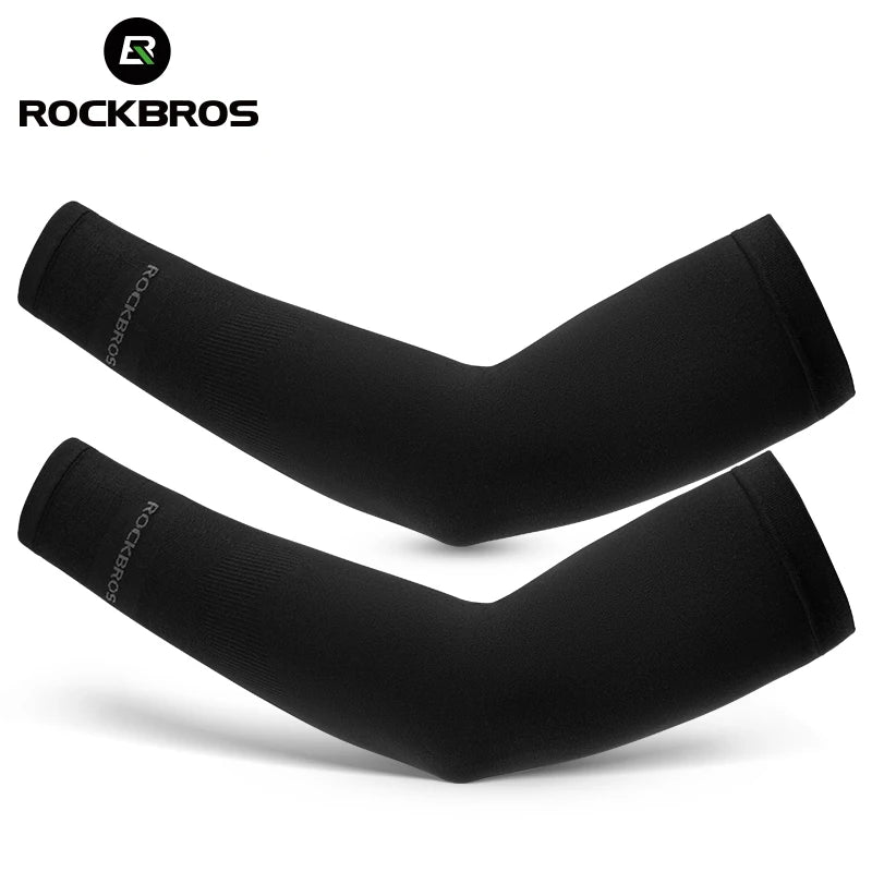 Mangas de Ciclismo ROCKBROS Ice Silk XT9002 | Proteção UV, Respiráveis, Pack 1 ou 3 Pares