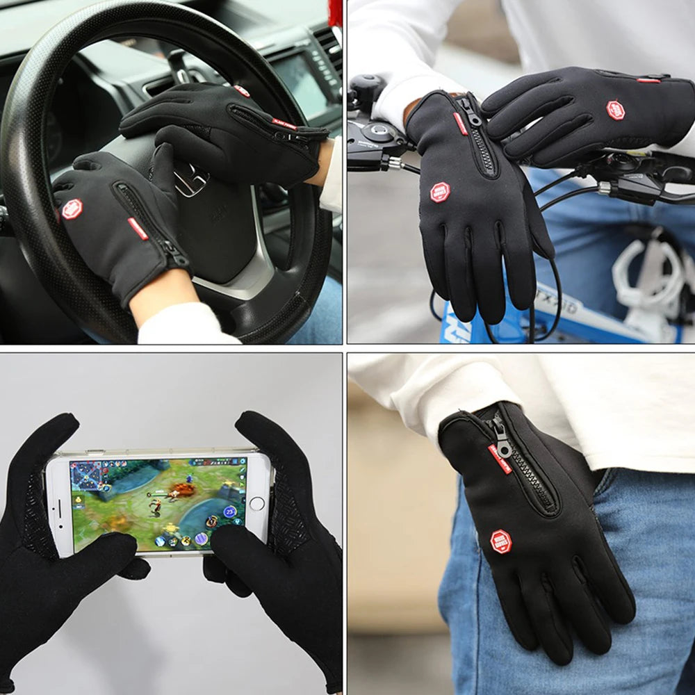 Luvas de Ciclismo de Inverno Unissexo | Polar, Impermeável, Ecrã Tátil, S a XXL
