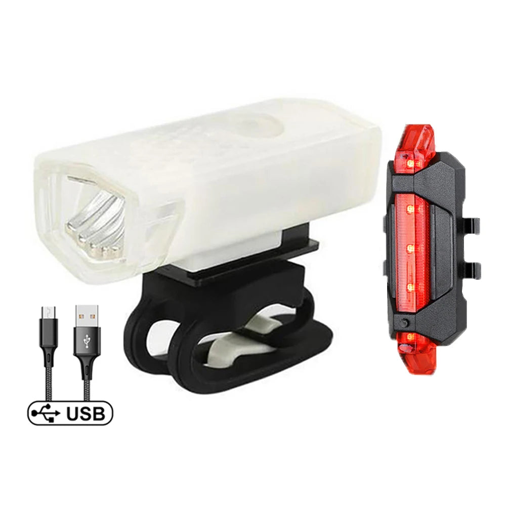 Luz para Bicicleta Recarregável USB | Dianteira e Traseira, 3 Modos, Certificação CE