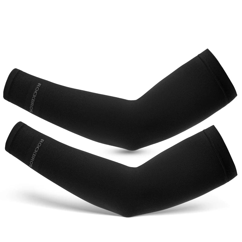 Mangas de Ciclismo ROCKBROS Ice Silk XT9002 | Proteção UV, Respiráveis, Pack 1 ou 3 Pares
