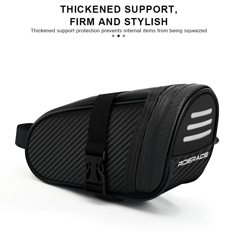 Bolsa de Selim em Couro para Bicicleta | Impermeável, Refletora e com Acabamento Premium