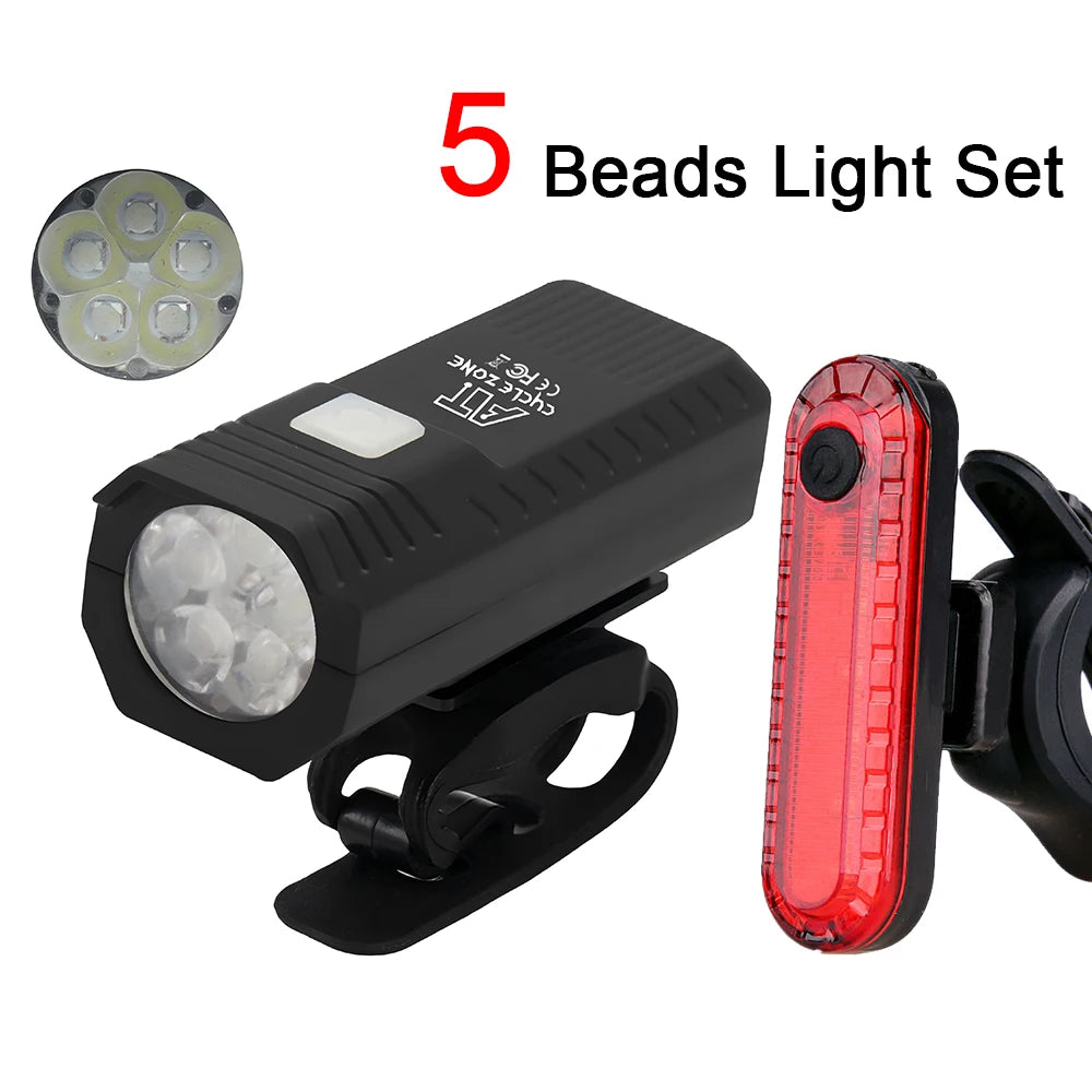 Luz para Bicicleta Recarregável USB | Dianteira e Traseira, 3 Modos, Certificação CE