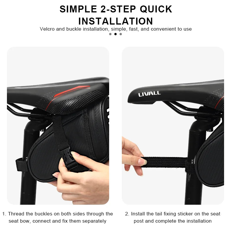 Bolsa de Selim em Couro para Bicicleta | Impermeável, Refletora e com Acabamento Premium
