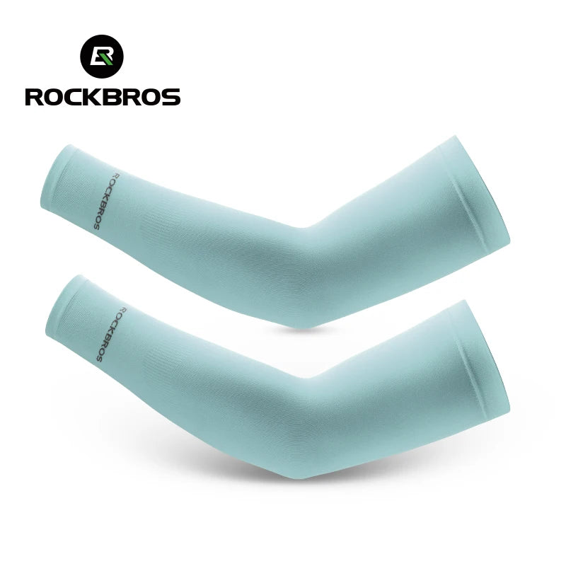 Mangas de Ciclismo ROCKBROS Ice Silk XT9002 | Proteção UV, Respiráveis, Pack 1 ou 3 Pares
