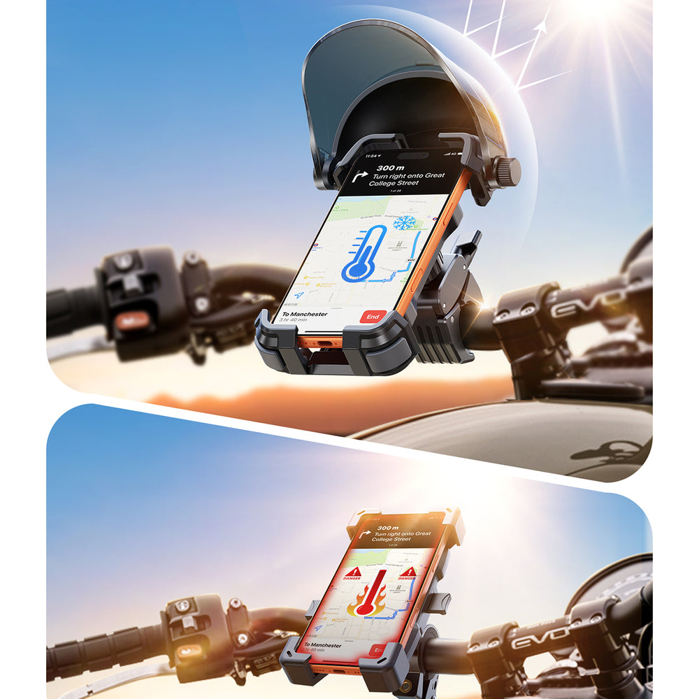 Suporte de Telemóvel com Viseira Solar – Para Bicicleta, Trotinete e Moto