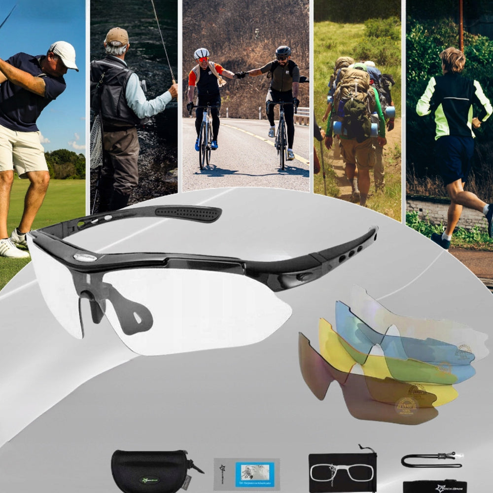 Óculos para Ciclismo com 5 Lentes Intermutáveis – Rockbros 10003 UV400