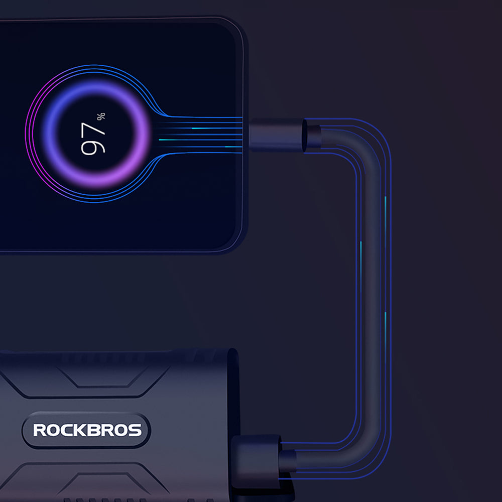 Ilumina e Carrega – Luz Frontal Rockbros 850 Lumens + Powerbank