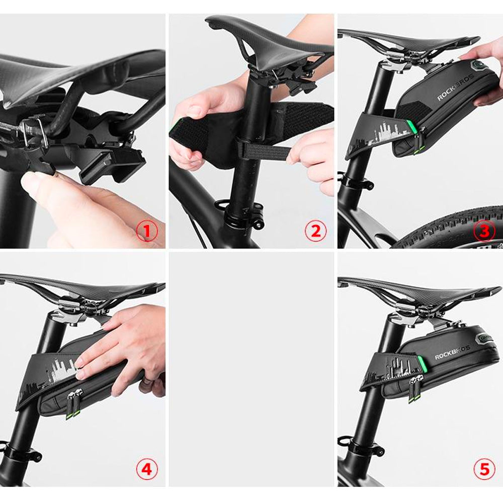 Bolsa de Selim para Bicicleta – Rockbros C27-1 1.5L com Suporte Luz