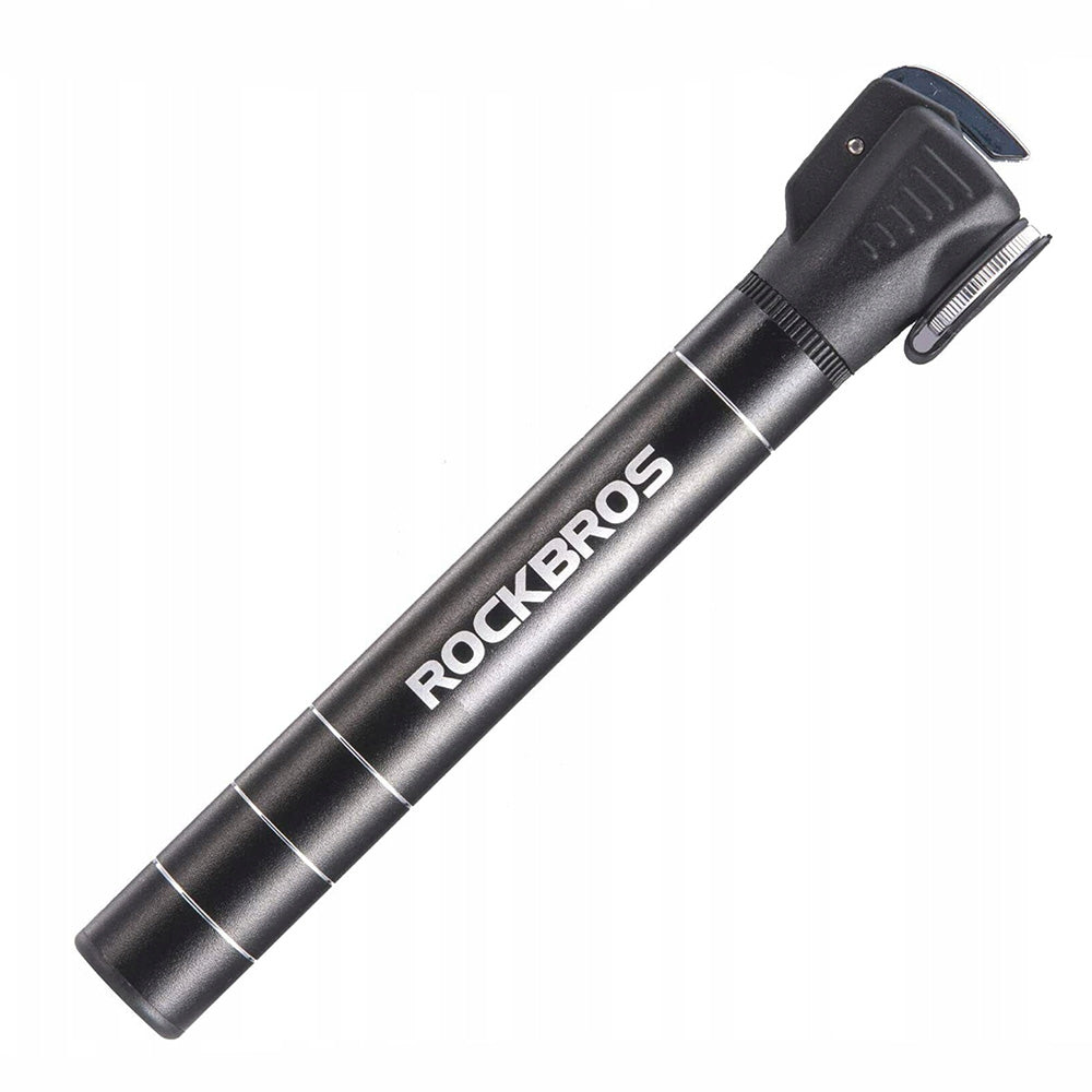 Mini Bomba Telescópica Rockbros JG-1040B – Alumínio, 100 PSI, Presta e Schrader