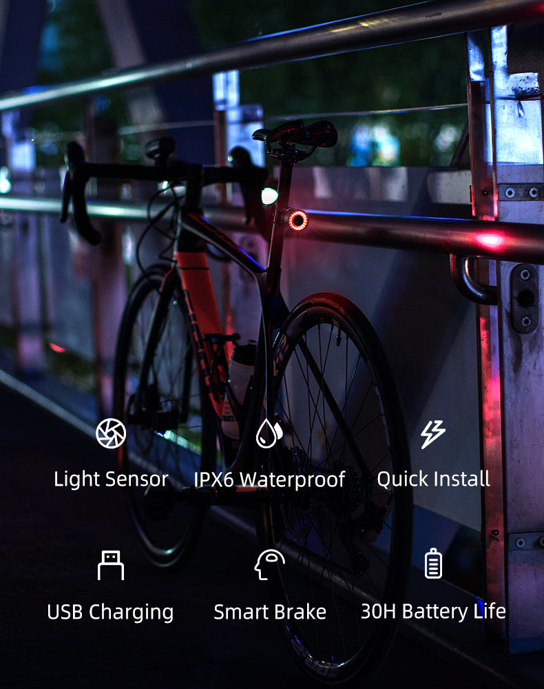 Luz Traseira para Bicicleta com Sensor de Travagem – Rockbros Q3