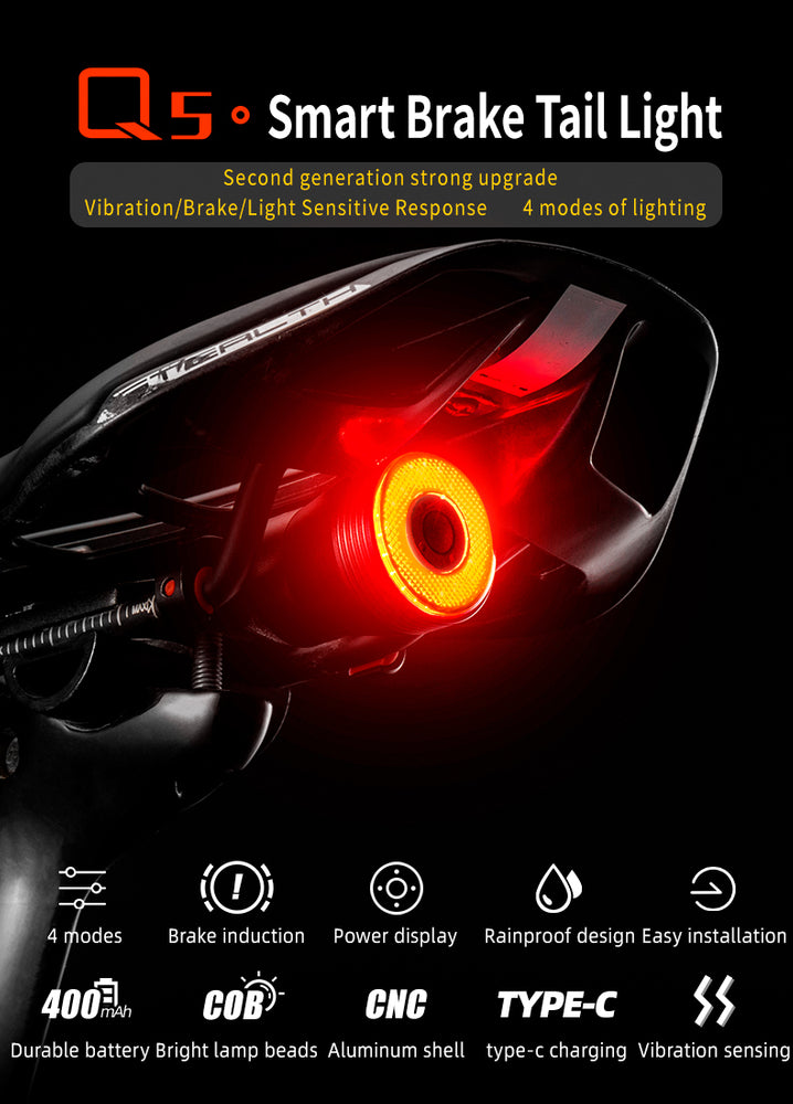 A Luz que Trava Contigo – Rockbros Q5 IPX6 Sensor de Travagem