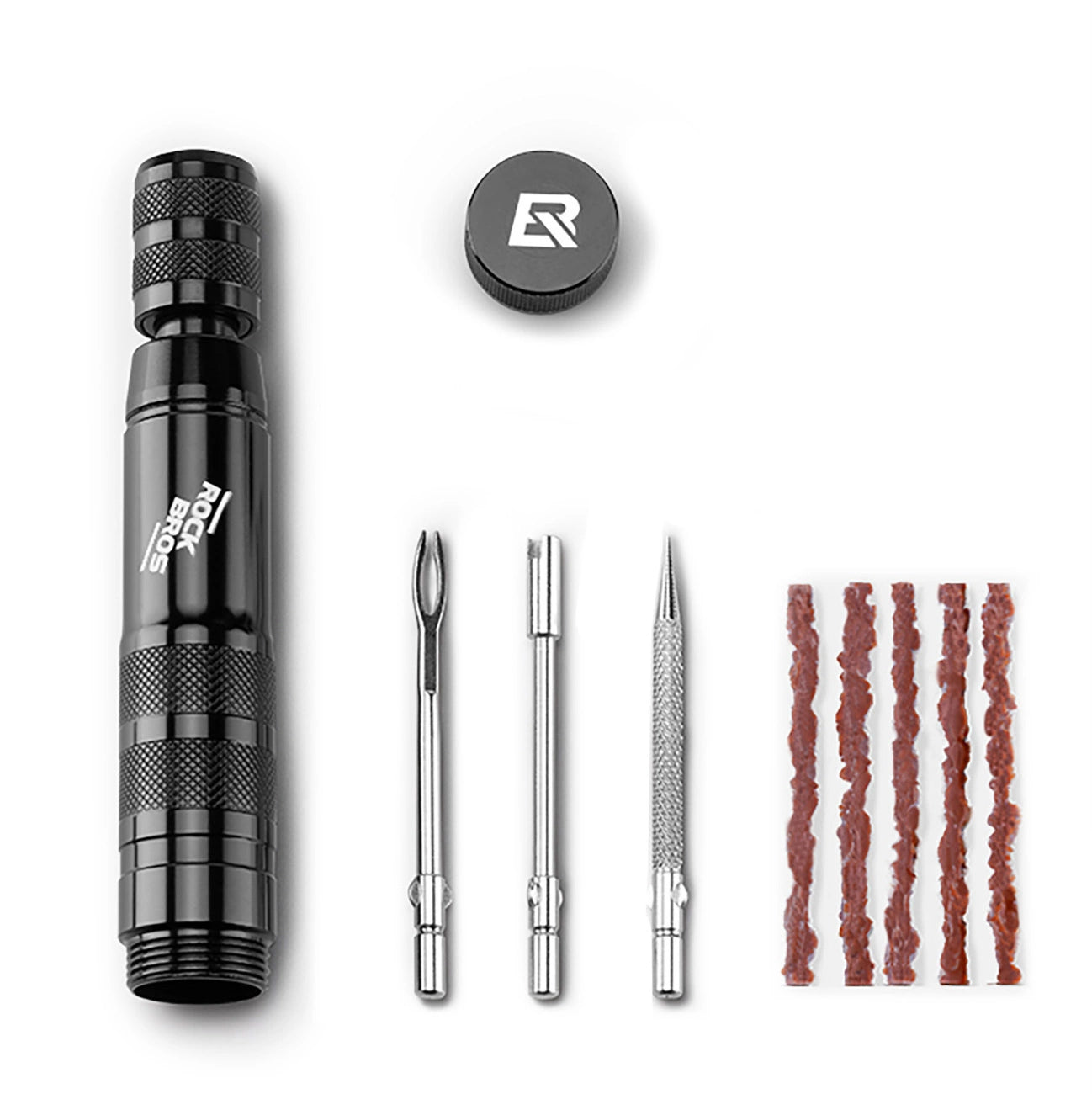 Kit Tubeless para Bicicleta – Cápsula Alumínio, Agulha e 5 Tiras
