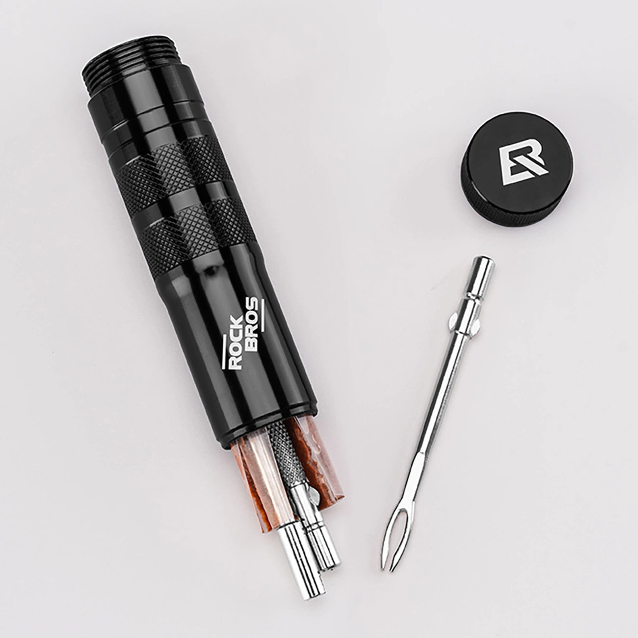 Kit Tubeless para Bicicleta – Cápsula Alumínio, Agulha e 5 Tiras