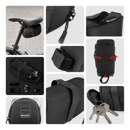 Bolsa de Selim para Bicicleta – Wozinsky WBB8BK 0.6L com Suporte Luz